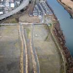 An aerial view of the Riverfront development, with its commercial district spread across a 70-acre parcel, site of a former landfill, seen on Jan. 15 in Everett. (Andy Bronson / The Herald)