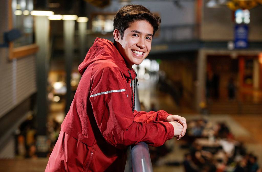 Arlington High ASB president <a href="https://www.heraldnet.com/news/arlington-senior-sets-sights-on-aerospace-engineering/" target="_blank">Favian Villanueva</a>. (Andy Bronson / The Herald)