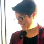 Screen shot from video of Cassie Franklin checking in at Paine Field on Monday.