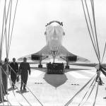 In this Aug. 21, 1968 photo, the British-French supersonic airliner Concorde prototype OOI makes its first formal taxiing trial. The trial included a test of the jets hydraulic and braking systems. (AP Photo, File)