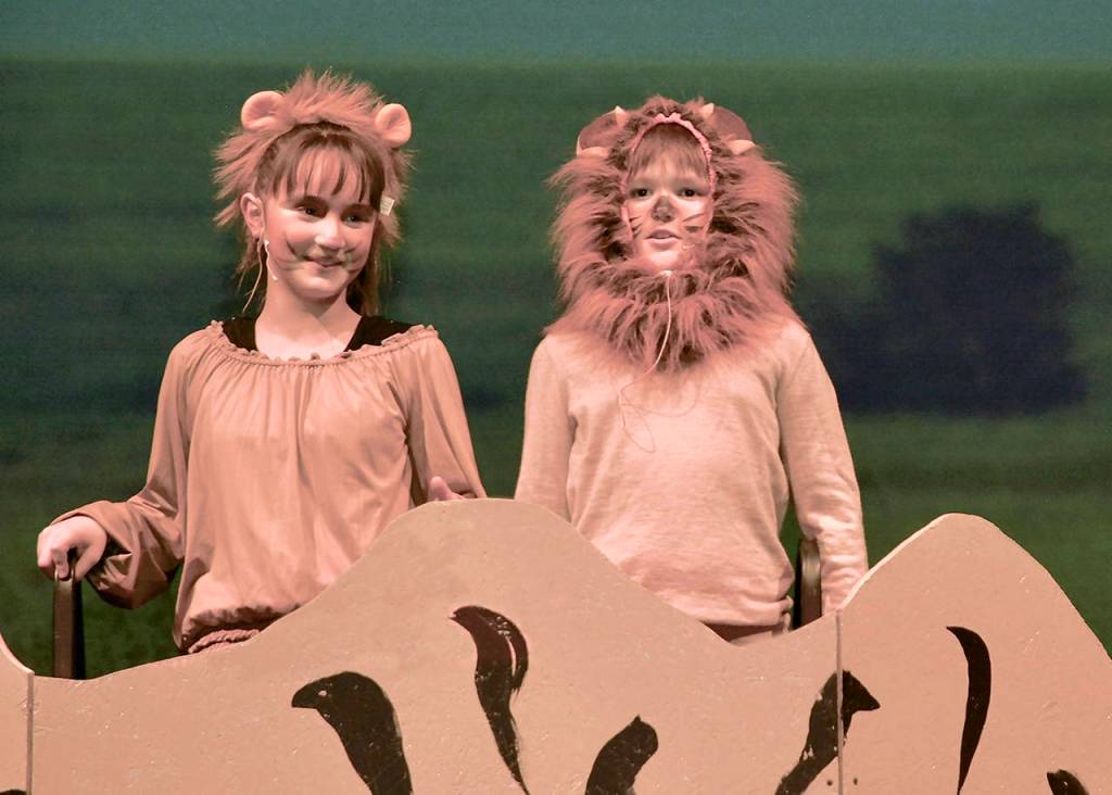 Kim Burke                                 Young Simba Janelle Sepulveda and Mufasa Aiden Geer.