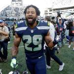 Seahawks free safety Earl Thomas reacts after the team defeated the Cowboys on Sept. 23, 2018, in Seattle. (AP Photo/Elaine Thompson)