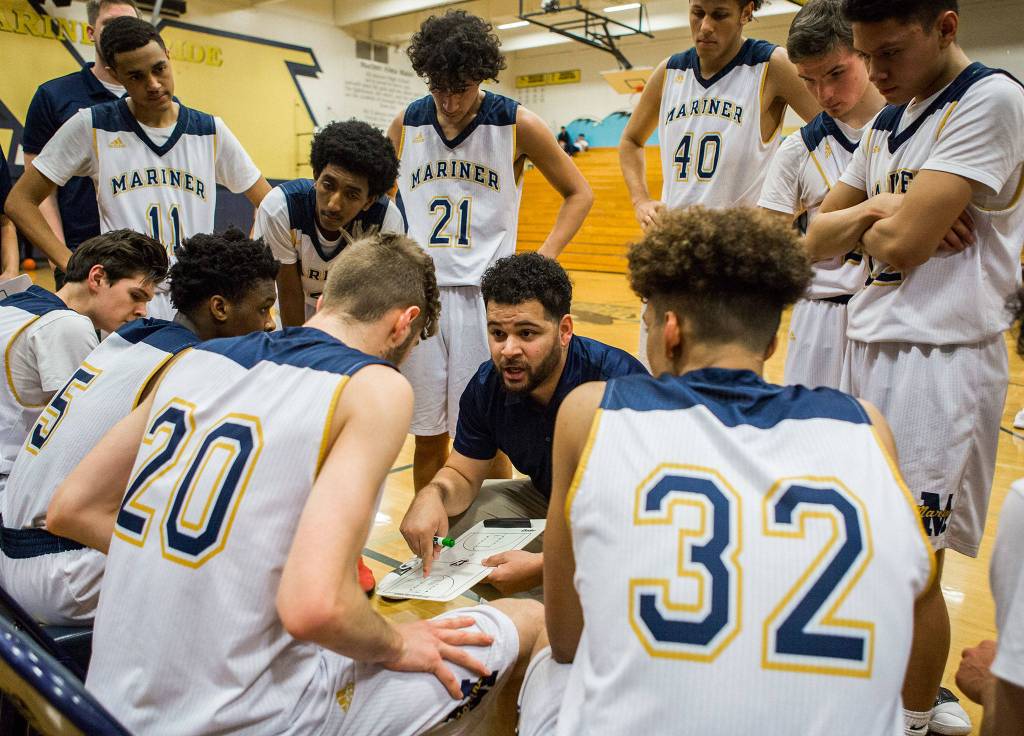 Mariner coach Tevin Dillon guided his alma mater to the state regionals and the programs first winning season in a decade. (Olivia Vanni / The Herald)