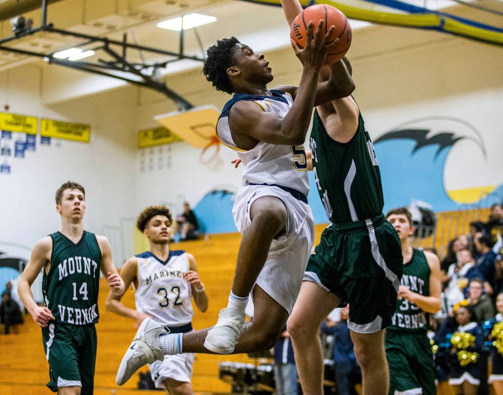 Point guard Edwin Bouah led Mariner to the state regionals and the programs first winning season since 2009. (Olivia Vanni / The Herald)
