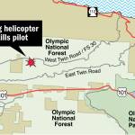 Map of area a helicopter crashed Friday morning. (Keith Thorpe/Peninsula Daily News)