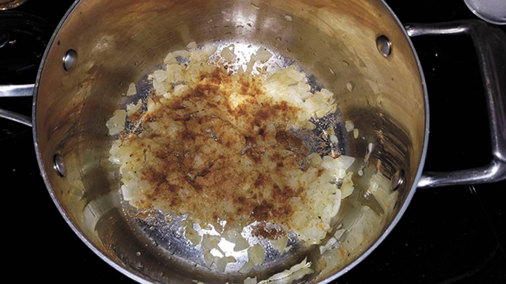 Some call this step sweating the onions. Its just cooking them until they become translucent. (Sharon Salyer/The Herald)