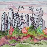 The Small Works Show at Gallery North in Edmonds includes this painting, Fall in Seattle, by Christina Harvey of Granite Falls.