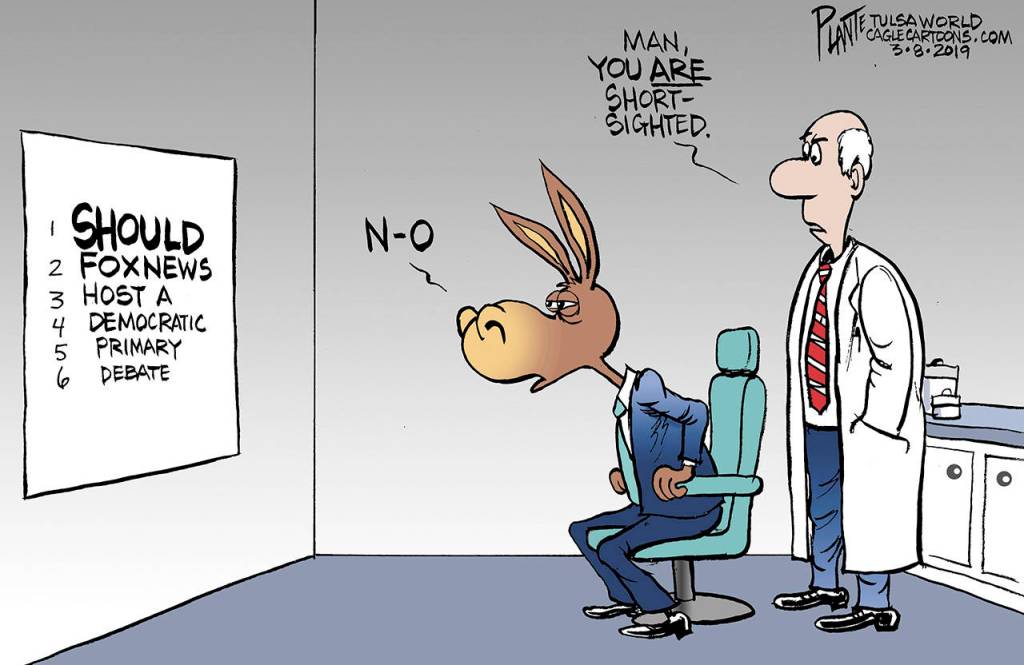 Editorial cartoons for Tuesday, March 12