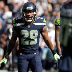 Seahawks safety Earl Thomas celebrates a play against the Cowboys during a game on Sept. 23, 2018, in Seattle. Thomas agreed to a four-year, $55 million free-agent deal with the Ravens on Wednesday. (AP Photo/Elaine Thompson)