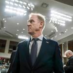Acting Defense Secretary Patrick Shanahan goes before the Senate Armed Services Committee to discuss the Department of Defense budget, on Capitol Hill in Washington, on Thursday. (AP Photo/J. Scott Applewhite)