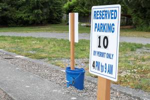 The Edmonds Unitarian Universalist Church provides a safe parking lot for up to 10 cars each night behind the church. (Lizz Giordano / The Herald)