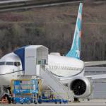 A Boeing 737 MAX 8 airplane parked at Boeing Field in Seattle last week. (AP Photo/Ted S. Warren)