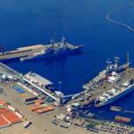 This aerial photo from 2005 shows Navy destroyers undergoing maintenance when the waterfront had multiple shipyards in operation. (Port of Everett)