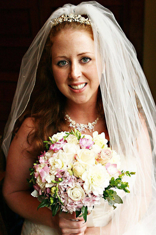 Christina Jefferds in her wedding gown in 2007 when she married Seth Jefferds, an Oso firefighter. Christina Jefferds was killed in the Oso mudslide along with her baby granddaughter, Sanoah Huestis. (Photo courtesy of Natasha Huestis)