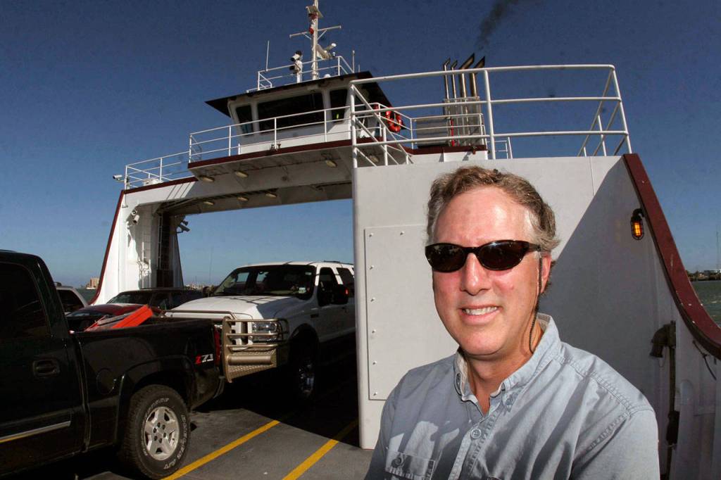 Steve Harris stands aboard a ferry in Port Aransas, Texas, in August 2011. (Photo courtesy of Dan Parker/Port Aransas South Jetty)