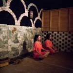 Lilly Shen (left) and Nelly Hwee relax in the charcoal sauna at Q Sauna and Spa in Lynnwood on March 13, 2019. (Olivia Vanni / The Herald)