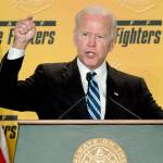 Former Vice President Joe Biden speaks to the International Association of Firefighters in Washington on March 12. (AP Photo/Andrew Harnik, File)