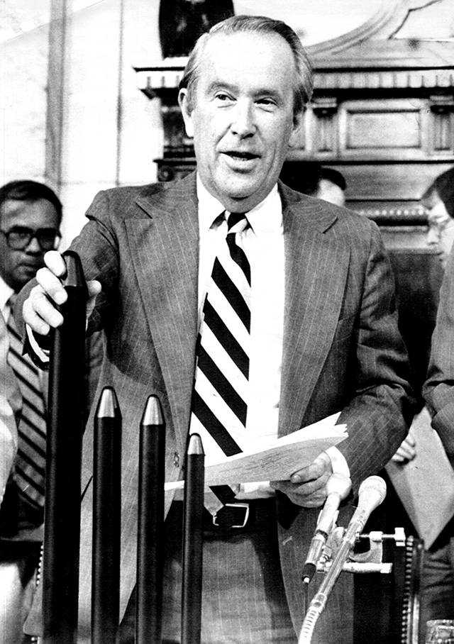 Sen. Henry Jackson, seen here in July 1979 in Washington, D.C., was one of the first to suggest that the Navy come to Everett. (Associated Press file)