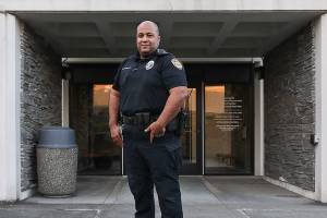 Officer Anthony Fletcher is charged with running the citys nascent gang intervention and prevention programs. (Lizz Giordano / The Herald)
