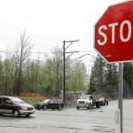 The installation of a roundabout at Highway 9 and 108th Street NE in north Marysville is one of four projects the State Department of Transportation has planned for Snohomish County this summer. (Lizz Giordano / The Herald)