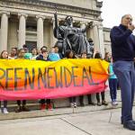 Democratic presidential candidate Washington Gov. Jay Inslee speaks during a Columbia Climate Strike rally at Columbia University on March 15 in New York. (AP Photo/Bebeto Matthews, file)