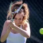 After placing at state last year as a freshman, Kate Ivens has won all 14 sets this season as Shorecrests No. 1 singles player. (Kevin Clark / The Herald)