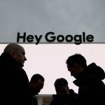 People stand in front of the Google tent Jan. 5, during preparations for CES International in Las Vegas. Google employees have had more success than other tech workers at demanding change at the company. Google dropped a contract with the Pentagon after employees pushed back on the ethical implications of using company technology to analyze drone video. (AP Photo/John Locher, File)