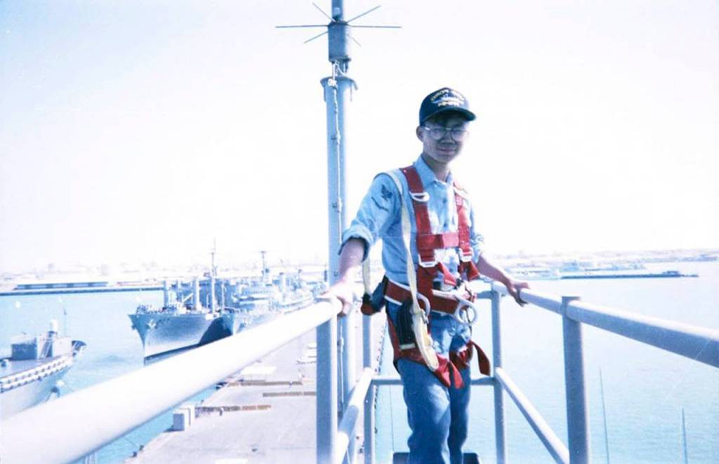 Binh Nguyen was an electronics technician in the U.S. Navy, stationed on the U.S.S. Ford fast frigate in Long Beach, California. (Courtesy of Saul Estrada)