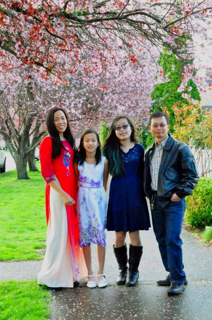 The Nguyen family, from left: Phuc-an, Elizabeth, Bethany and Binh. (Courtesy of family)