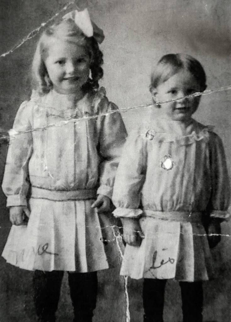 LaVerne Batesole, left, as a child in North Dakota with her little sister, Evelyn. (Family Photo)