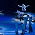 Silja Dos Reis, as Crystal, watches as acrobats fly through the air and skate around her. (Andy Bronson / The Herald)