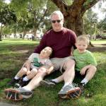 Much like journalism, parenthood reminds an editor that you rarely do everything perfectly. Neal Pattison, who retired Friday, sits with his sons Jules (left) and Chance. (Sarah Duran)