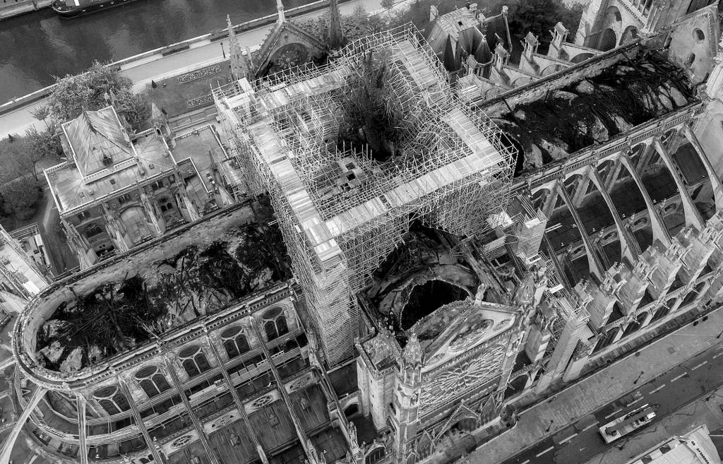 Gigarama.ru via Associated Press                                An image made available by Gigarama.ru on Wednesda shows an aerial shot of the fire damage to Notre Dame cathedral in Paris on Tuesday.