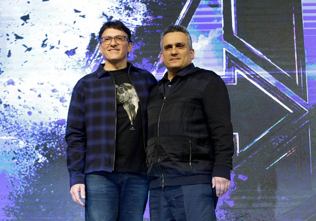 Director Anthony Russo (left) and Joe Russo pose during an Asia Press Conference to promote their latest film Avengers Endgame in Seoul, South Korea on April 15. (AP Photo/Ahn Young-joon)