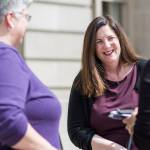 National Family Planning and Reproductive Health Association President and CEO Clare Coleman reacts after a federal judge blocked the new Trump administration rule that could cut off federal funding for health care providers who refer patients for an abortion at U.S. District Court on Thursdayin Yakima. (Amanda Ray/Yakima Herald-Republic via AP)