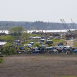 The homeless encampment along the Chehalis River in Aberdeen has been the focus of two lawsuits against the City of Aberdeen, which is looking to clear all people from the camps. (Louis Krauss / Grays Harbor News Group)