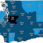 Heres a map of the counties in Washington that would see a decrease or no change in their real estate excise tax proposed by Democrats. (Washington House Democrats)