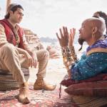 Mena Massoud and Will Smith (in the Robin Williams role) in a live-action remake of Aladdin, coming May 24. (Walt Disney Pictures)