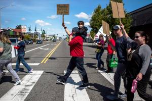 Everett’s monthly rally for immigrant rights marches on