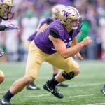 Washingtons John Clark, a Marysville Getchell alum, in action during the Huskies game against North Dakota on Sept. 8, 2018, in Seattle. (Scott Eklund / UW photo)