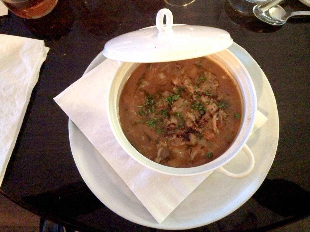 The cassoulet is a quintessentially French dish of smoked duck breast, white beans, prosciutto, pork shoulder, chicken legs, smoked pork shank and mirepoix braised in cabernet and beef stock, all baked in a Dutch oven. (Sara Bruestle/The Herald)