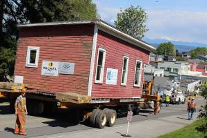 Historic Whidbey telephone building rolls back into downtown