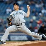 Mariners starting pitcher Yusei Kikuchi throws during the first inning of a game against the Yankees on May 8, 2019, in New York. (AP Photo/Kathy Willens)