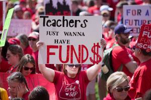Oregon teachers walk out in red to press for school funding