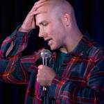 Verlon Roberts takes the stage at Comedy Garage, a weekly comedy showcase and open mic at Tony Vs Garage in Everett. (Andy Bronson / The Herald)