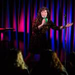 Seattle comedian Jill Silva delivers her stand-up routine at the Comedy Garage. (Andy Bronson / The Herald)
