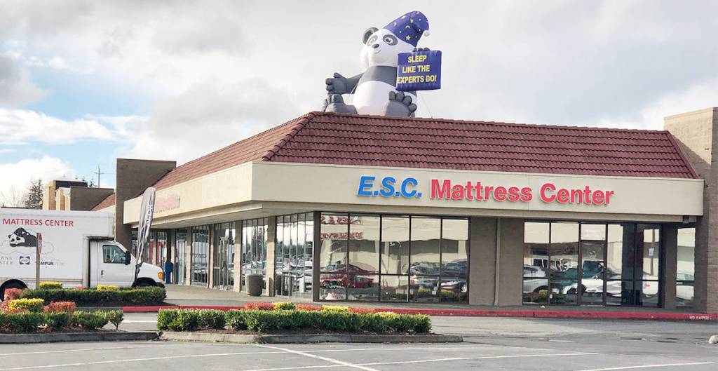 You cant miss ESC Mattress Center – just watch for the Panda up top!
