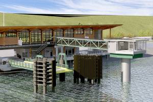 An artists rendering of the new ferry terminal under construction in Mukilteo. (Washington State Department of Transportation)