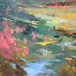 Scott Gellatlys oil painting Pink Tree Wetland is part of the Interpretive Landscapes exhibit at Cole Gallery in Edmonds.