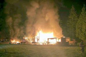 Man jumps from burning home, then goes back in to save mom